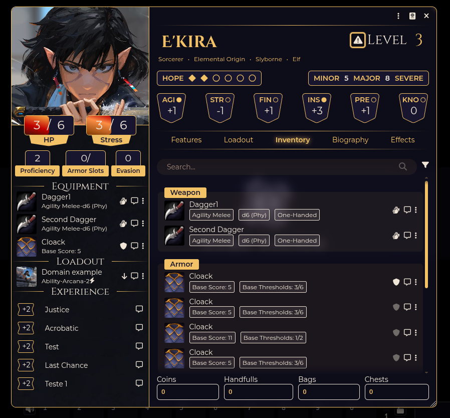 Character Sheet