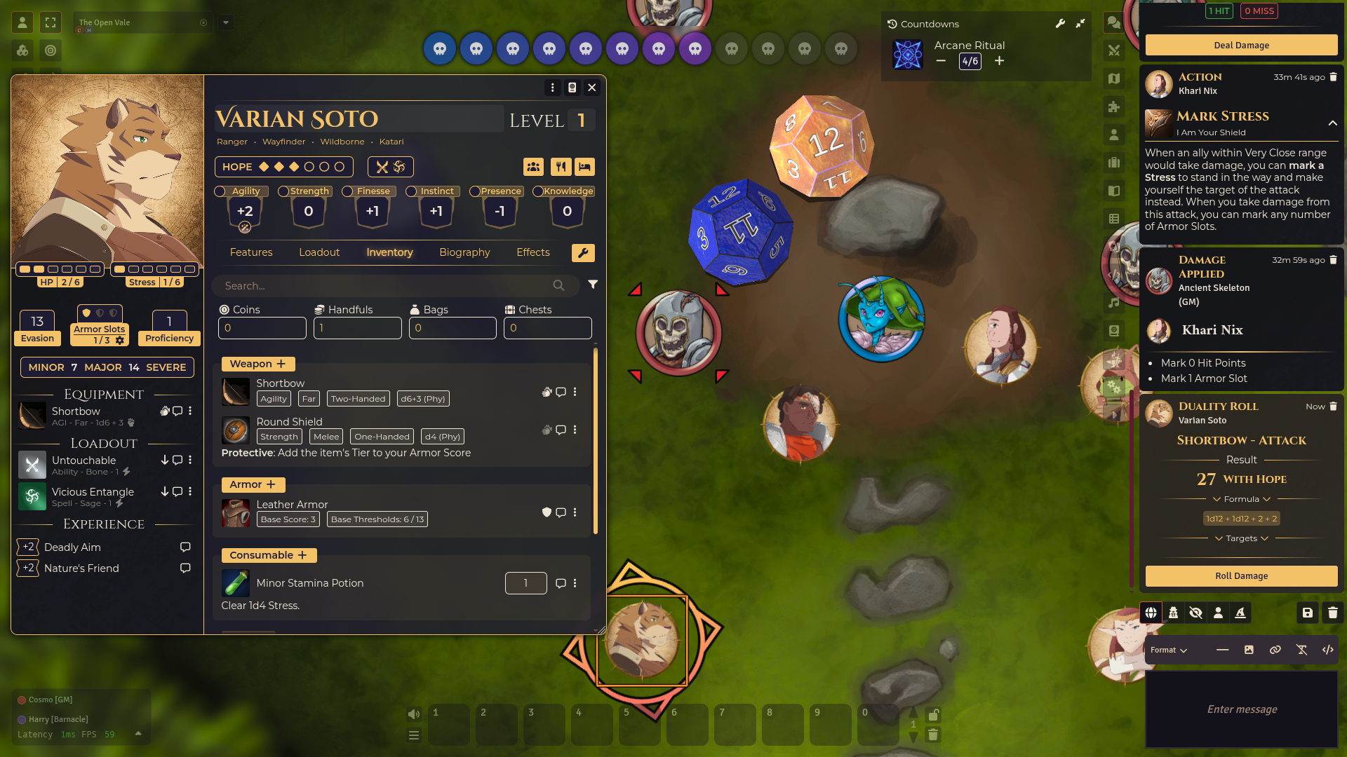 Character Roll (Pips View)